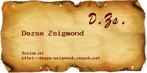 Dezse Zsigmond névjegykártya