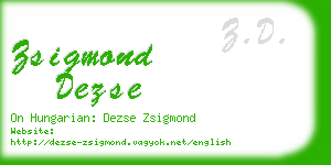 zsigmond dezse business card